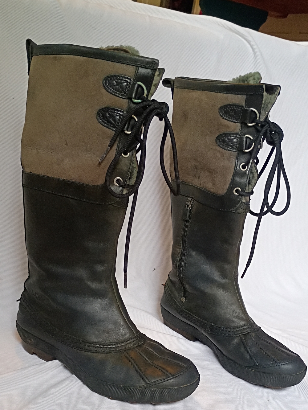 UGG Two-Tone Lace Up Knee-high Duck Boot